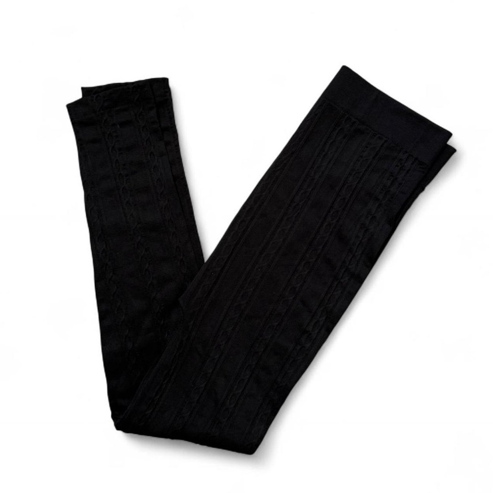 Black Textured Leggings Tights